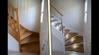 Renov' Escaliers / Présentation d'une rénovation d'escalier en Normandie (habillage escalier bois)