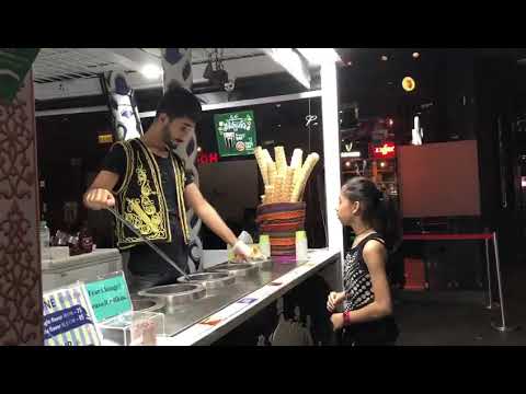 Turkish Ice cream trick in Clarke quay, Singapore
