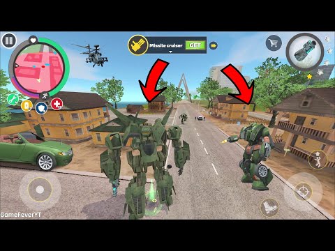 Rope Hero Vice Town - (Transformer Jet Airplane Fight Police Car Robot) Transformer blocks the way