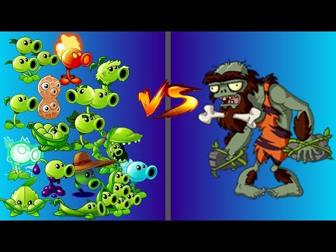 All Pea Plants vs Jurassic Rockpuncher Platns vs Zombies 2
