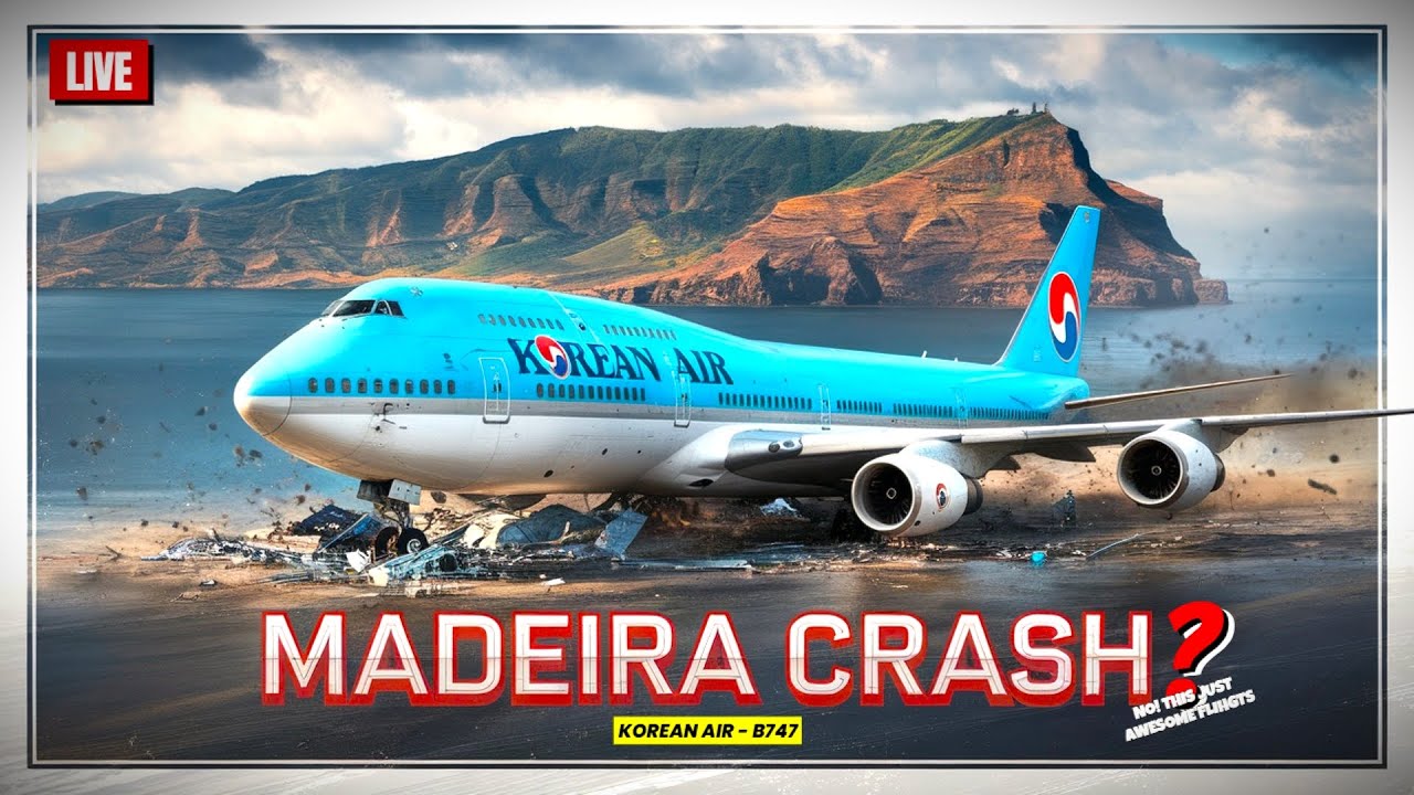 PLANE CRASH? NO! Korean Air 747 GO AROUND at Madeira!