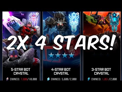 2x 4 STAR BOT CRYSTAL OPENING! 5 STAR SHARDS! - Transformers: Forged To Fight