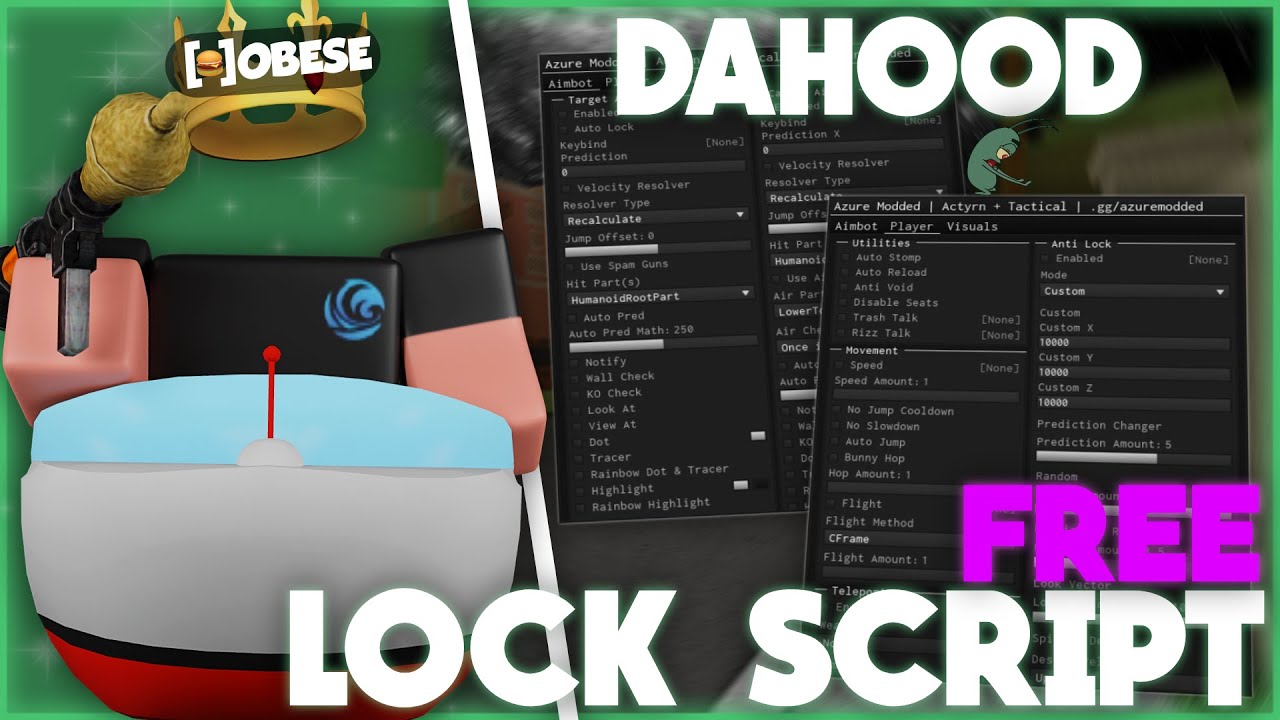 The *BEST* Da Hood FREE Lock Script! Azure Modded is ACTUALLY GOOD!