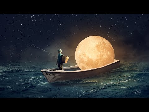 Fisherman & the Moon Photoshop Manipulation Tutorial
