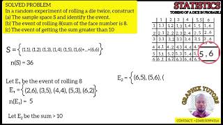 TOSSING OF A DICE OR DIE IN PROBABILITY: SAMPLE SPACE