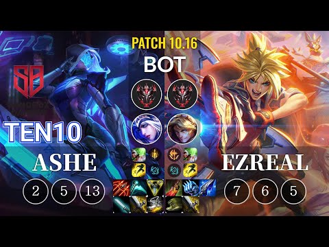 SB Ten10 Ashe vs Ezreal Bot - KR Patch 10.16