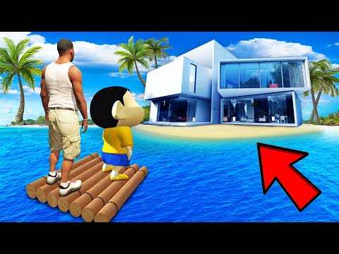 SHINCHAN AND FRANKLIN BUYING THE MASSIVE ISLAND MANSION GTA 5