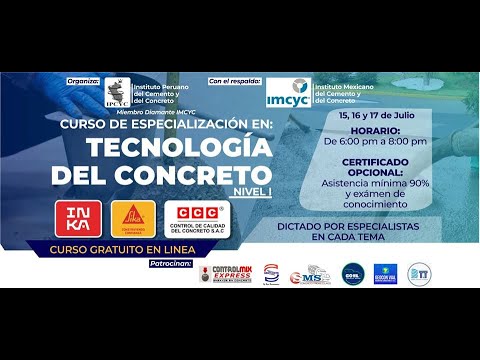 , title : 'Curso De Especialización - Tecnología Del Concreto - Día 1 Parte 1/2