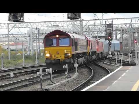 66087, 66137 & 90029 at Crewe - 6K74 Arpley Sidings to Crewe Electric T.M.D. 14/11/19