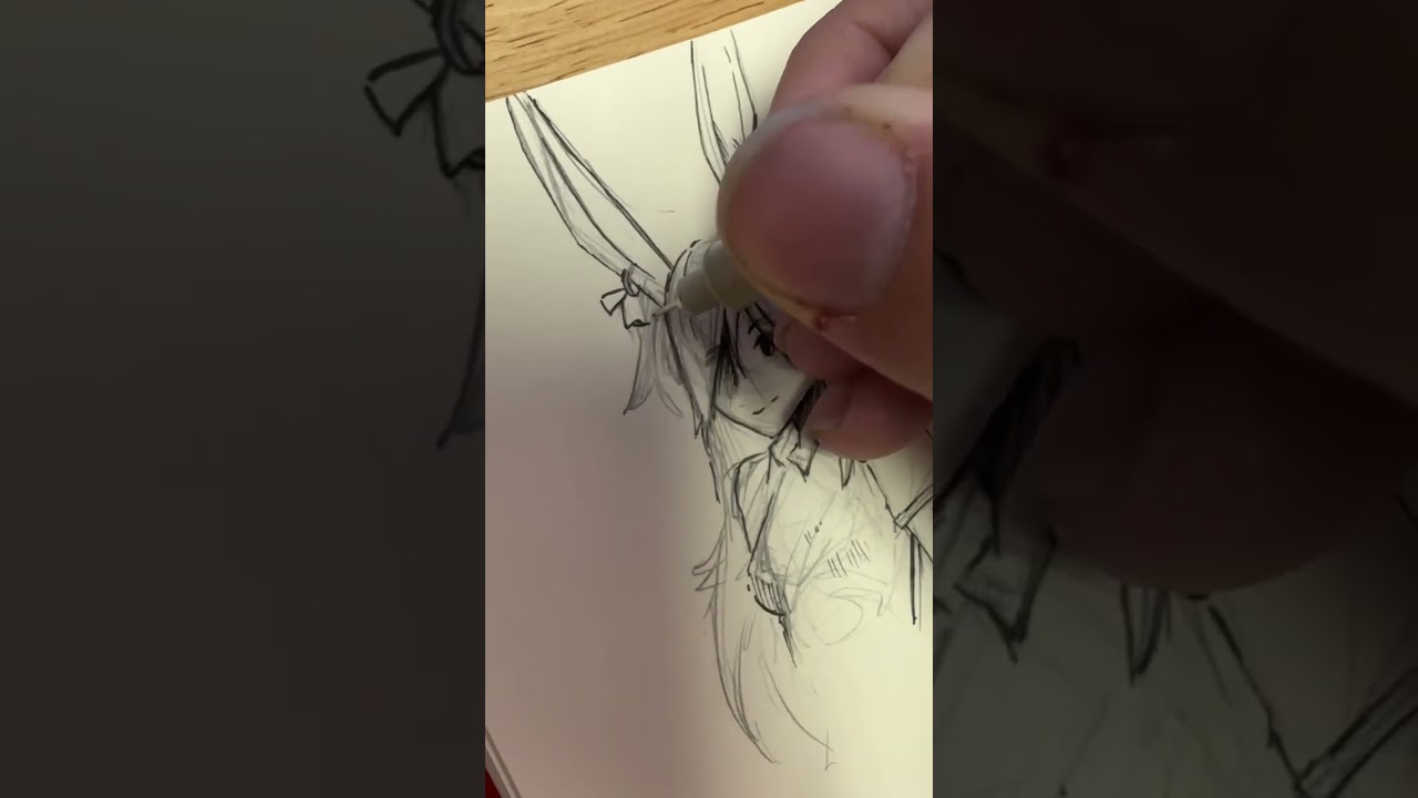 Daily drawing bunny girl art #art #shorts #sketchbookart #short