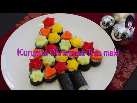 How to make Easy Christmas Tree Maki /Sushi Roll recipe, by kurumicooks Japanese home cooking