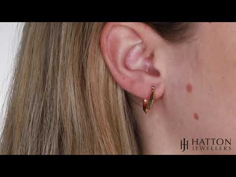 9ct Yellow Gold Fancy Creole Earrings - 16mm