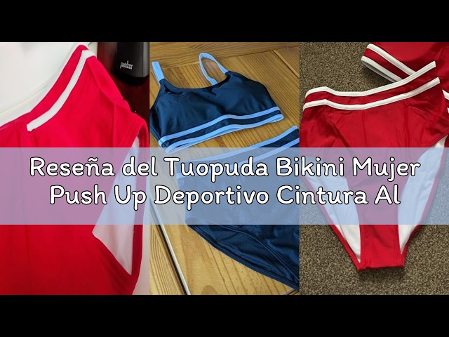 Vídeo relacionado con Fatty Tiger - Conjunto de Bikini de Cintura Alta para Mujer, Estilo brasileño Sexy, Forma de triángulo, Escote Profundo en V, bañador de Dos Piezas, Blanco, S