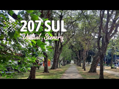 SQS 207, ASA SUL, Brasília/DF - Passeio Virtual  - BLOCOS, COMÉRCIO, METRÔ e ÁREAS DE LAZER.