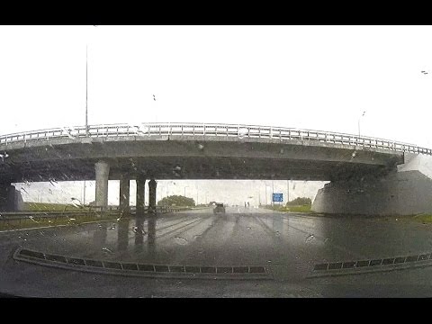 Driving Highway M7 in rain - Russia, Tatarstan Republic - Car travel video