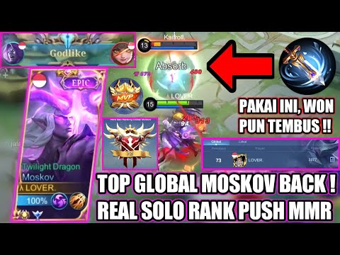 MOSKOV AKU MASUK TOP GLOBAL LAGI !! WAJIB GENDONG TIM SOLO RANK - MOBILE LEGENDS