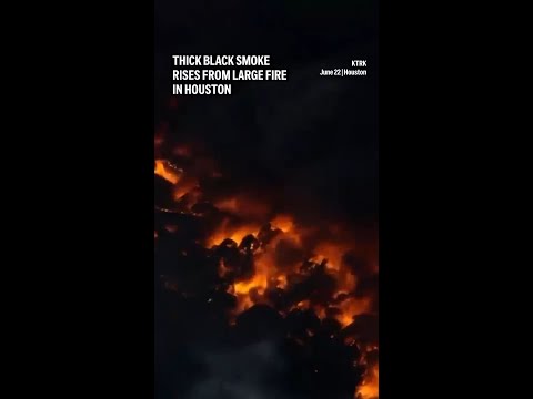 Thick black smoke rises from large fire in Houston