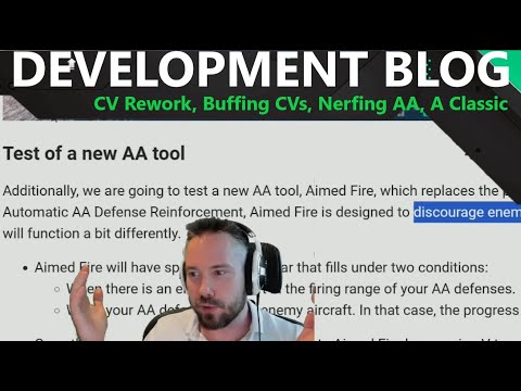 Development Blog - CV Rework, Buffing CVs, Nerfing AA, A Classic