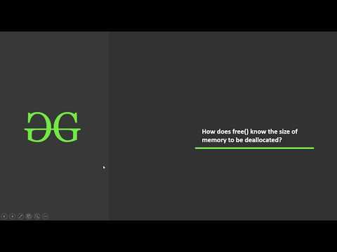 How does free know the size of memory to be deallocated C Programming | GeeksforGeeks