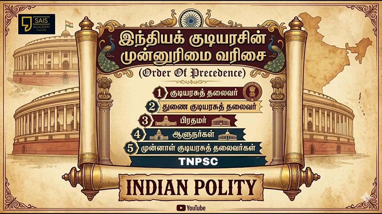 VIDEO -15💥 இந்தியக் குடியரசின் முன்னுரிமை வரிசை🔥SCHOOL BOOK & OUT SO