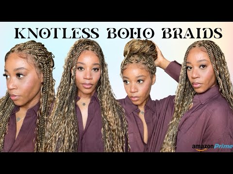 SERIOUSLY?🔥😳| TANGLE FREE BOHO BRAID WIG | HIGH DENSITY, GLUELESS INSTALL| FT. AMAZON JALIZA