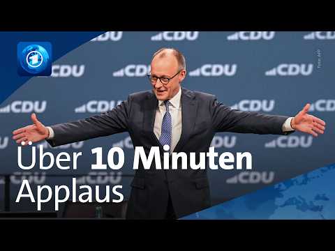 Standing Ovations nach Rede von Bundeskanzler Merz auf dem Parteitag der CDU