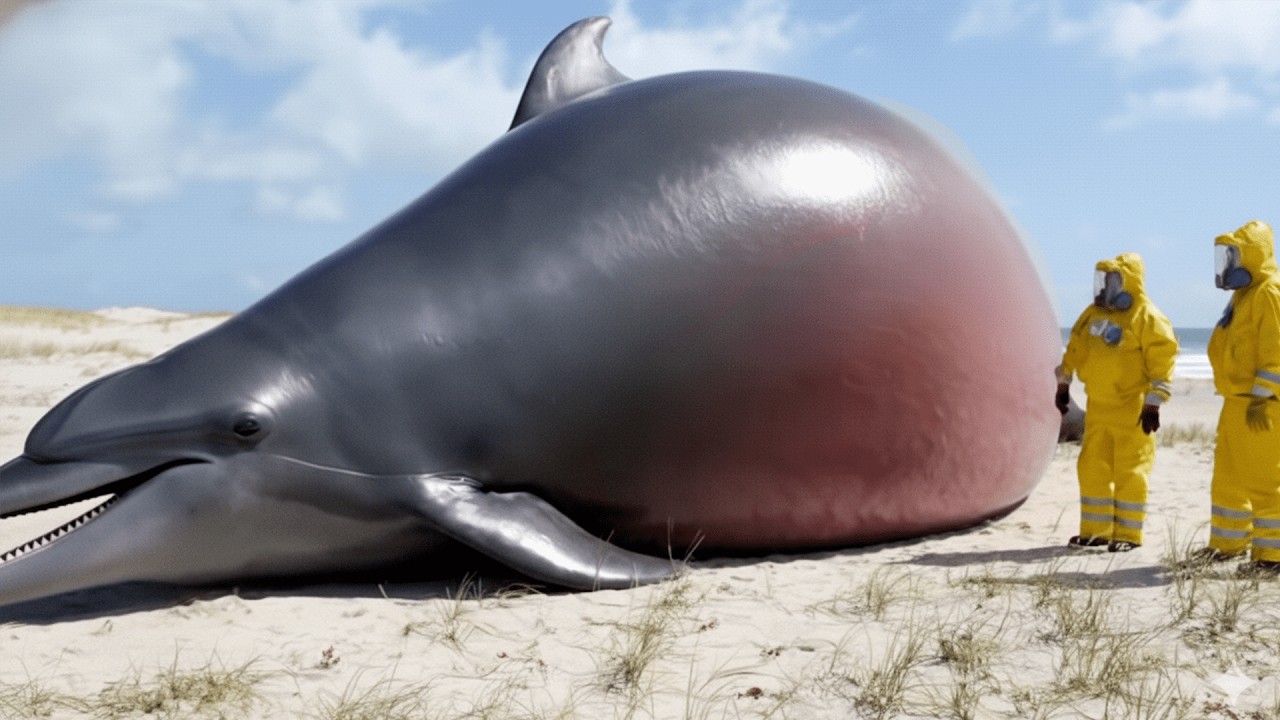 This dolphin exploded!