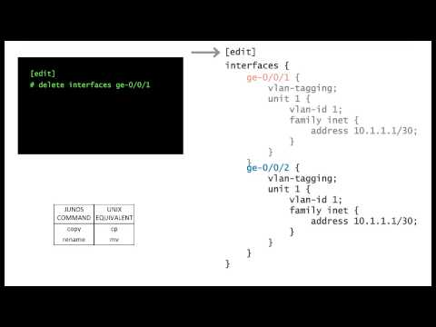 INTRODUCTION TO JUNOS - Tutorial - set, delete, rename, replace, insert - [vDay One - Video #3]