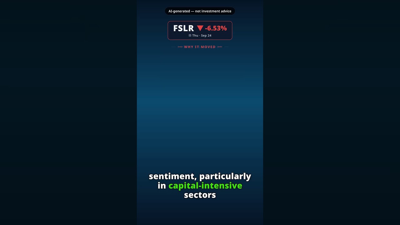 ¿Por qué desciende la acción de First Solar hoy? FSLR -6.53% (24 sep)