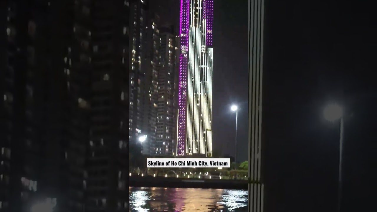 Skyline of Ho Chi Minh City, Vietnam 🇻🇳              #shorts #vietnam #night #river #tour