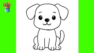 Cute Dog Drawing for Kids 🐶 | Step by Step Easy Dog Drawing Tutorial