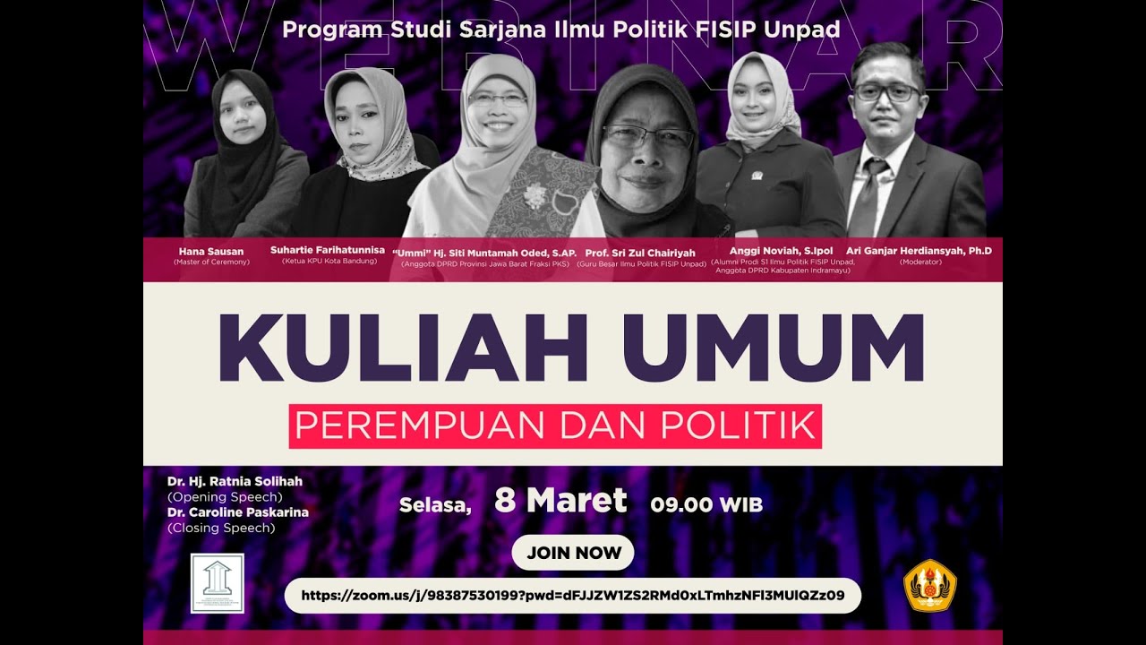 Kuliah Umum Ilmu Politik FISIP Unpad dengan Tema "Perempuan dan Politik"