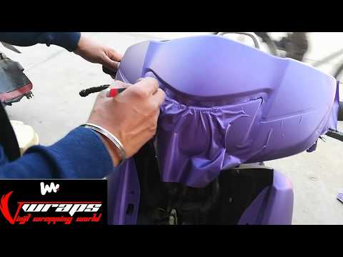 Honda activa vinyl wrapping purple matt/Activa modification / vwraps sikar Video