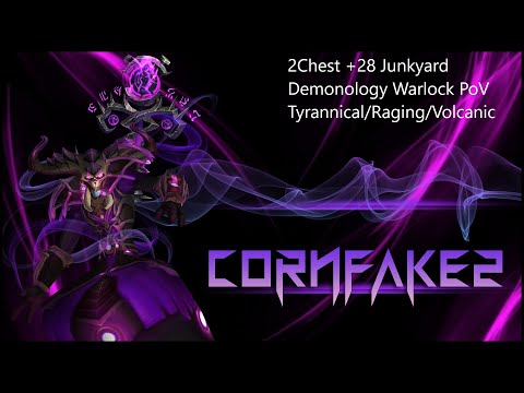 2Chest +28 Mechagon Junkyard - Demonology Warlock PoV - Tyrannical/Raging/Volcanic