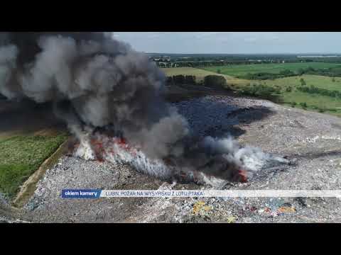 LUBIN. Pożar na wysypisku z lotu ptaka