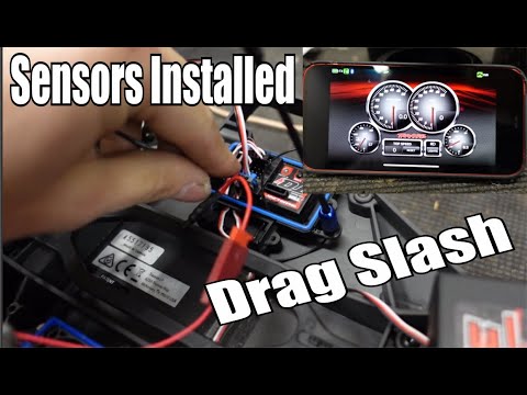 Traxxas Drag Slash Telemetry Sensors Installed