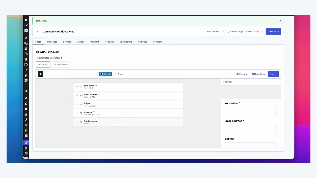 Core Forms video preview