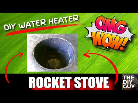DIY Rocket Stove Hot Water Heater   Off Grid Water Heater   Rocket Stoves DIY