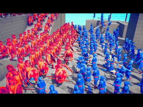 SPARTA ARMY 🔥 VS ⚔️ 100x FARMER ARMY CASTLE RAID / Totally Accurate Battle Simulator ( TABS )