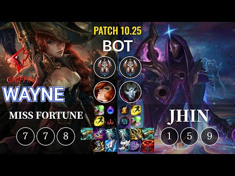 GRF Wayne Miss Fortune vs Jhin Bot - KR Patch 10.25