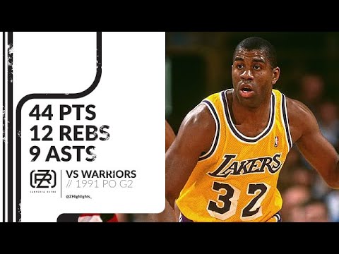 Magic Johnson 44 pts 12 rebs 9 asts vs Warriors 1991 PO G2