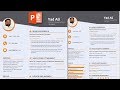 Attractive And Professional Resume Writing And Designing In Ms PowerPoint 2019 Free Download