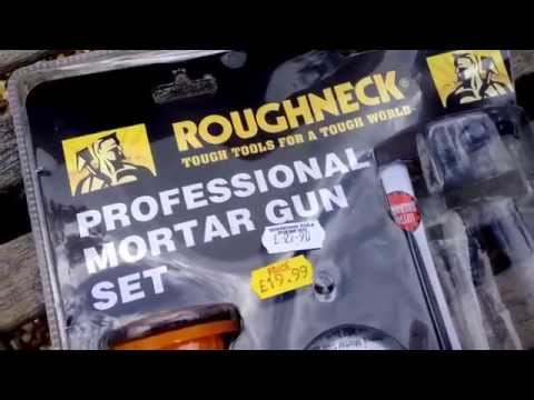 Using the Roughneck Mortar Gun   On the Job      day 1  part  1   2015