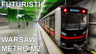 🇵🇱 Scenes on Warsaw Futuristic Metro Line M2 (2023) (4K)