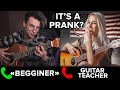 Professional GUITARIST Pretends To Be A BEGINNER To Guitar Lessons PRANK