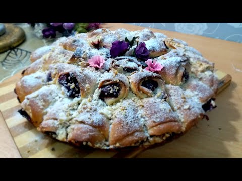 ПИРОГ СО СЛИВАМИ  ОЧЕНЬ КРАСИВО И ВКУСНО