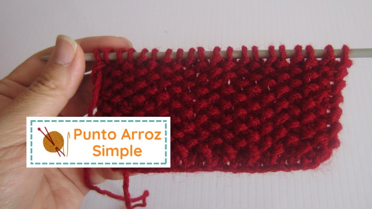 Punto ARROZ SIMPLE 🌾 | (serie de puntos a Dos Agujas)