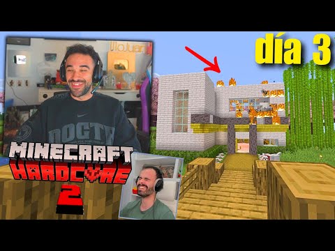 ILLOJUAN y ANDRES en MINECRAFT HARDCORE temporada 2 | DIA 3