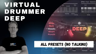 Video thumbnail for UJAM Virtual Drummer - DEEP - ALL PRESETS DEMO - NO TALK! by UDi Audio