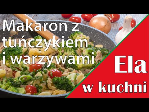 Przepis na szybki obiad z makaronem i tuńczykiem i warzywami